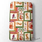 Floral Kingfisher Bird Printed Fabric Material Online